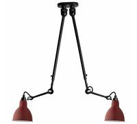 Lampe Gras N302 Plafonnier Double Mat Noir et Rouge Mat