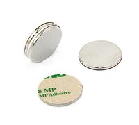 N42 Aimant Adhésif Néodyme Pour Les Arts, L'Artisanat, la Fabrication de Modèles, Le Bricolage, Les Passe-Temps et L'Emballage - 25mm dia x 2mm D'Épaisseur - 3,5kg de Traction - Nord - Pack de 4