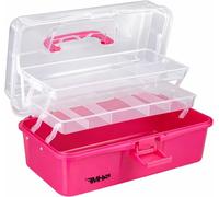 Naaidoos pliable - Boîte de rangement compartimentée - Rangement pour matériel de loisirs créatifs - Système accordéon - 33 x 20 x 15 cm - Rose