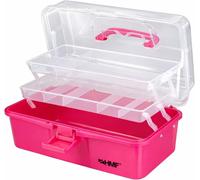 Naaidoos pliable - Boîte de rangement compartimentée - Rangement pour matériel de loisirs créatifs - Système accordéon - 33 x 20 x 15 cm - Rose