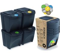 NABBI Poubelle (4 pcs) pour déchets séparés IKWB25S4 25 l - anthracite