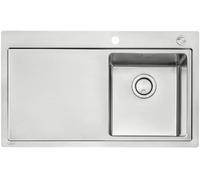 NABER 1014040 Evier CORNO ORA avec cuve à droite età bouton-poussoir / largeur d'armoire 45 cm / inox