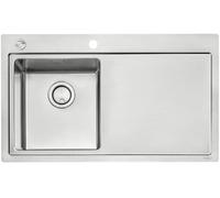 NABER 1014041 Evier CORNO ORA avec cuve à gauche età bouton-poussoir / largeur d'armoire 45 cm / inox
