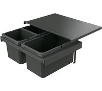 Naber 8013381 Collecteur de déchets Cox Stand-UP® 250 S/600-3 sans couvercle anthracite, 25 (1x13/2x6) litres / largeur d'armoire 60 cm