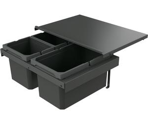 Naber 8013381 Collecteur de déchets Cox Stand-UP® 250 S/600-3 sans couvercle anthracite, 25 (1x13/2x6) litres / largeur d'armoire 60 cm