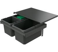 Naber 8013382 Collecteur de déchets Cox Stand-UP® 250 S/600-3 avec couvercle anthracite, 25 (1x13/2x6) litres / largeur d'armoire 60 cm