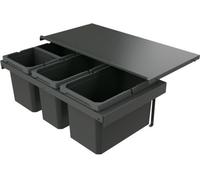 Naber 8013394 Collecteur de déchets Cox Stand-UP® 280 S/800-4 sans couvercle anthracite, 42 (1x16/1x12/2x7) litres / largeur d'armoire 80 cm