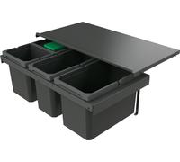 Naber 8013395 Collecteur de déchets Cox Stand-UP® 280 S/800-4 avec couvercle anthracite, 42 (1x16/1x12/2x7) litres / largeur d'armoire 80 cm