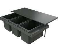 Naber 8013396 Collecteur de déchets Cox Stand-UP® 280 S/900-3, anthracite, 48 (3x16) litres / largeur d'armoire 90 cm