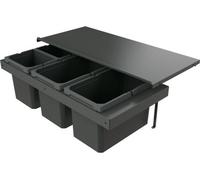 Naber 8013397 Collecteur de déchets Cox Stand-UP® 280 S/900-4 sans couvercle anthracite, 46 (2x16/2x7) litres / largeur d'armoire 90 cm