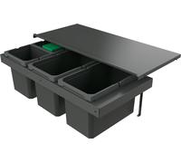 Naber 8013398 Collecteur de déchets Cox Stand-UP® 280 S/900-4 avec couvercle anthracite, 46 (2x16/2x7) litres / largeur d'armoire 90 cm