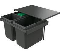 Naber 8013411 Collecteur de déchets Cox Stand-UP® 350 S/600-3 avec couvercle anthracite, 42 (2x10/1x22) litres / largeur d'armoire 60 cm