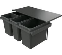 Naber 8013412 Collecteur de déchets Cox Stand-UP® 350 S/800-4 sans couvercle anthracite, 58 (2x10/1x22/1x16) litres / largeur d'armoire 80 cm