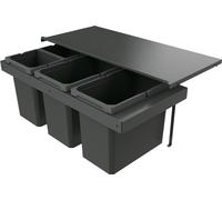 Naber 8013415 Collecteur de déchets Cox Stand-UP® 350 S/900-4 sans couvercle anthracite, 64 (2x22/2x10) litres / largeur d'armoire 90 cm