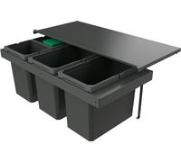 Naber 8013416 Collecteur de déchets Cox Stand-UP® 350 S/900-4 avec couvercle anthracite, 64 (2x22/2x10) litres / largeur d'armoire 90 cm