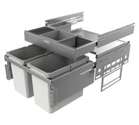 Naber, Cox® Base 1T 600-2 avec Base-Board. Collecteur de déchets, gris clair, hauteur 460 mm - poubelles