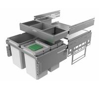 Naber, Cox® Base 1T 600-3 avec Base-Board. Collecteur de déchets, avec biod., gris clair, hauteur 460 mm - Poubelles