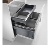 Naber, Cox® Base 1T 600-3 avec Base-Board. Collecteur de déchets, gris clair, hauteur 460 mm - poubelle