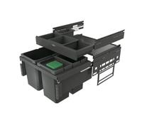Naber Cox® Base 360 S/600-3 avec Base-Board, collecteur de déchets pour tiroirs à casseroles, anthracite, avec couvercle