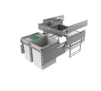 Naber, Cox® Base K1 500-2 avec Base-Board. Collecteur de déchets, avec biode, gris clair, hauteur 460 mm - Poubelles