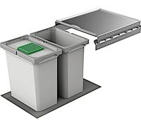 Naber Cox® Box 2T 400-2. Collecteur de déchets, avec couvercle gris clair. - Poubelle