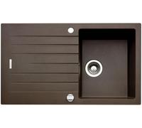 NABER Evier ANGOLA 100 en ESPRESSO avec vidage rotatif chromé / Evier à poser / largeur d'armoire 45 cm