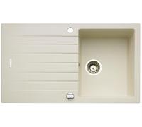 NABER Evier ANGOLA 100 en MAGNOLIA avec vidage rotatif chromé / Evier à poser / largeur d'armoire 45 cm