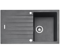 NABER Evier ANGOLA 100 en METALLICO avec vidage rotatif chromé / Evier à poser / largeur d'armoire 45 cm