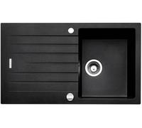 NABER Evier ANGOLA 100 en NERO avec vidage rotatif chromé / Evier à poser / largeur d'armoire 45 cm