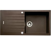 NABER Evier ANGOLA 100L en ESPRESSO avec garniture à excentrique rotative chromée / Evier à poser / Cuve simple / Largeur de meuble 60 cm