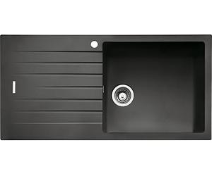 NABER Evier ANGOLA 100L en LAVA avec vidage rotatif chromé / Evier à poser / Cuve simple / Largeur de meuble 60 cm