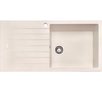 NABER Evier ANGOLA 100L en MAGNOLIA avec vidage rotatif chromé / Evier à poser / Cuve simple / Largeur de meuble 60 cm