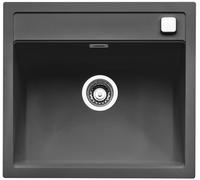 NABER Evier ANGOLA 56 en LAVA avec garniture à excentrique chromée / Evier à poser / Cuve simple / Largeur de meuble 60 cm