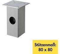 Naber Rhodos 2ème console, couleur inox, 170 mm - élément porteur/de soutien