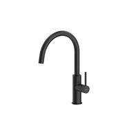 NABER Robinet NAMOR 5 en NOIR MAT avec bec fixe pivotant / Robinet de cuisine / Mitigeur monocommande