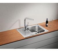 Naber Set d'évier à encastrer Nava 1 inox avec robinet de cuisine Drive 1 chrome haute pression