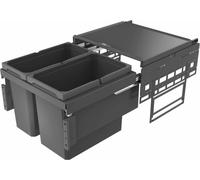 NABER Trieur de déchets Cox® Base 360 S/500-2 Anthracite avec 38 (22 + 16) litres de volume pour une largeur d'armoire de 50 cm