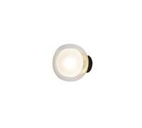 Nabila 552.41 Applique/ Plafonnier Noir Mat/Laiton Brossé avec Verre Transparent