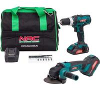 Nac 20V Perceuse/visseuse + Meuleuse d'angle 125Mm 1X2,0Ah + 1X4,0Ah Sacoche