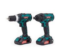 NAC Jeu d'outils tournevis tournevis 20V 35Nm / 250Nm Li-Ion 2x batterie 2.0Ah éclairage LED jeu de perceuses et vis, chargeur avec indicateur de niveau de charge, mallette de transport