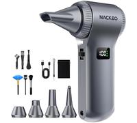 NACKEO Souffleur Air Comprimé 230000 TR/Min, Soufflette Électrique avec Batterie 10500 mAh et Lampe LED, Mini Souffleur Puissant avec 100 Niveaux de réglage, idéal pour Nettoyer PC, Clavier, Voiture