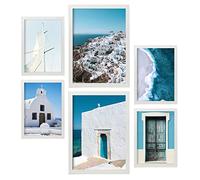 Nacnic - Ensemble de 6 posters Photographie des îles grecques - Impression murale d'été en Grèce - Décoration intérieure - Format A3 et A4. Avec cadres blancs