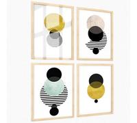 Nacnic ® - Lot de 4 Posters Modernes Éclipse Solaire - Affiches Vintage - Décoration Murale - Tableaux Modernes pour Salon - Posters A3