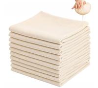 Nadinsta 10 Pièces Etamine Alimentaire 50x50cm,Grade 100 Tissu Ourlé Mousseline，Cheese Cloth non Blanchie，Lavable Réutilisable Tissu Filtrant en Coton pour Filtrer Tofu Beurre Jus Yaourt