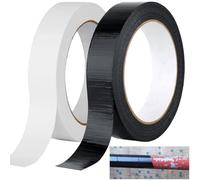 Nadinsta 2 Rouleaux Ruban Adhésif Toilé, 30m x 23mm Gaffer Noir & Blanc Resistant, Heavy Duty Duct Tape, Gaffer Pour Les Travaux De Réparation, Fixation, De Scellage, d'Étiquetage Et De Rénovation