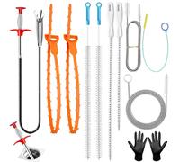 Nadinsta 200cm Furet Deboucheur Canalisation, 11 Pièces Pinces à Griffes Flexibles, Outil De Débouchage d'Évier, Brosse De Nettoyage Réutilisable Pour Égouts Cuisine, Douche, Toilettes