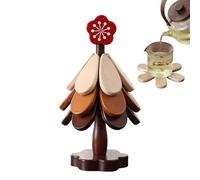 Nadsrpn Dessous de plat en forme d'arbre pour plats chauds | Set de table en bois résistant à la chaleur | pour théière, plats chauds, ustensiles de cuisine, bol, poêle, table à manger, appartement