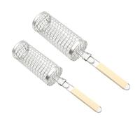 Nadsrpn Panier à légumes à - Panier à légumes en plein air | Outils de barbecue avec poignée en bois pour cuisiniers à domicile, poissons, légumes, frites, fêtes de camping, pique-niques