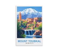 NAEGV Kit de peinture à l'huile numérique Affiche de voyage du Mont Toubkal, Maroc Kit de Peinture à l'huile DIY pour Débutants et Eenfants 50x60cm