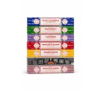 Nag Champa Lot de 7 bâtons d'encens 7 arômes, roulés à la main, non toxiques, parfaits pour la méditation et la relaxation